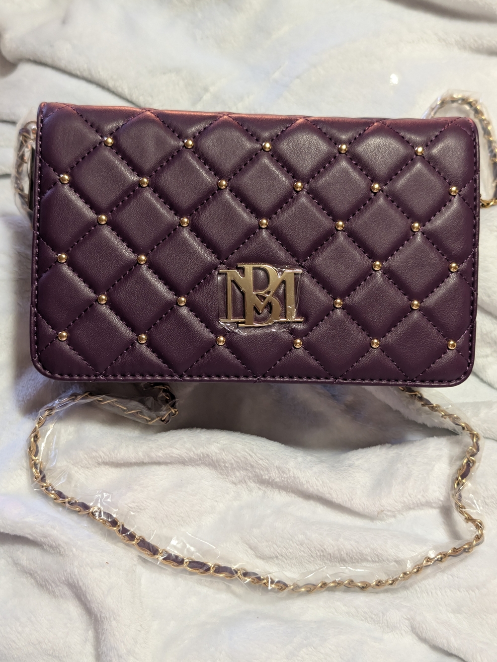 Badgley Mischka Diamond-Quilted Crossbody Bag